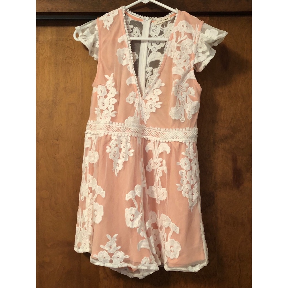 White/Peach floral romper